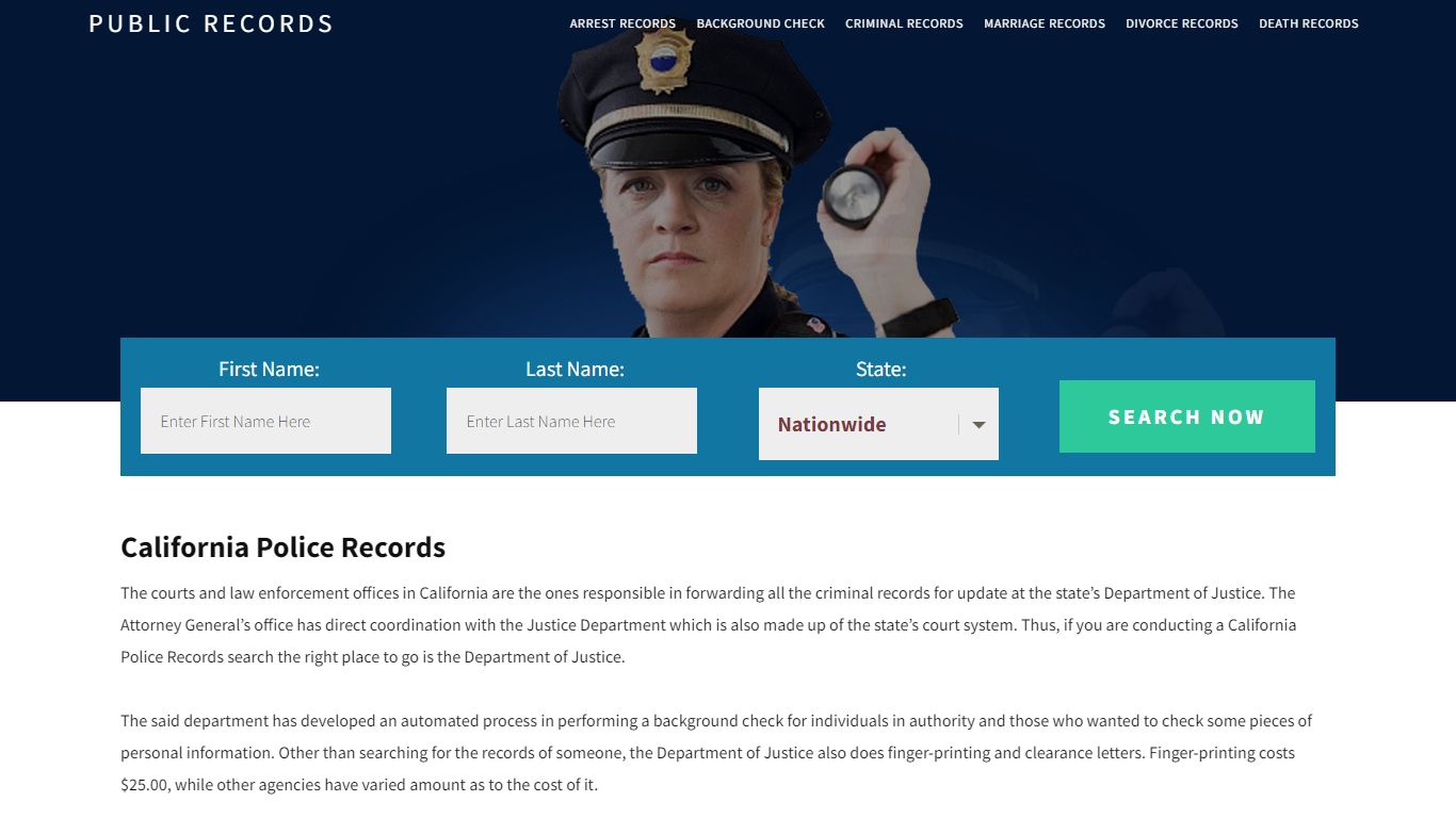 California Police Records | Get Instant Reports On People - Public Records